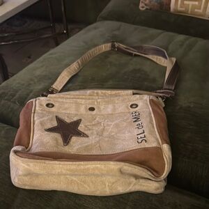 Myra Beige and Brown purse tote